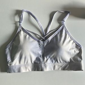 NIKE Intimates Purple Removable Pads Cross-strap Logo Mesh Breathable Sports Bra